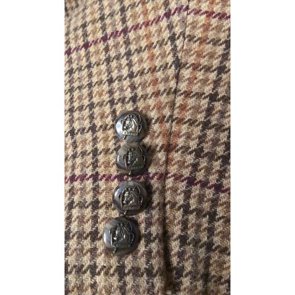 Lauren Ralph Lauren wool houndstooth equestrian oversized grunge jacket - Picture 4 of 13